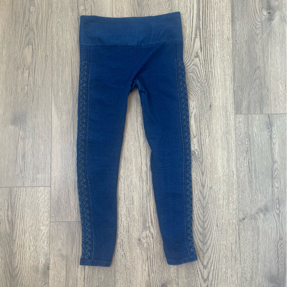Free People Movement High-Rise 7/8 Length Good Karma Leggings Sz SX Navy